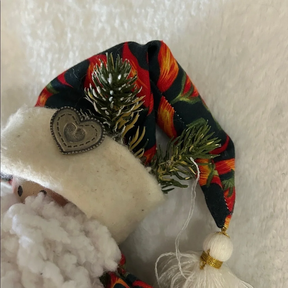 Festive Santa Doll with White Beard and Red Accents